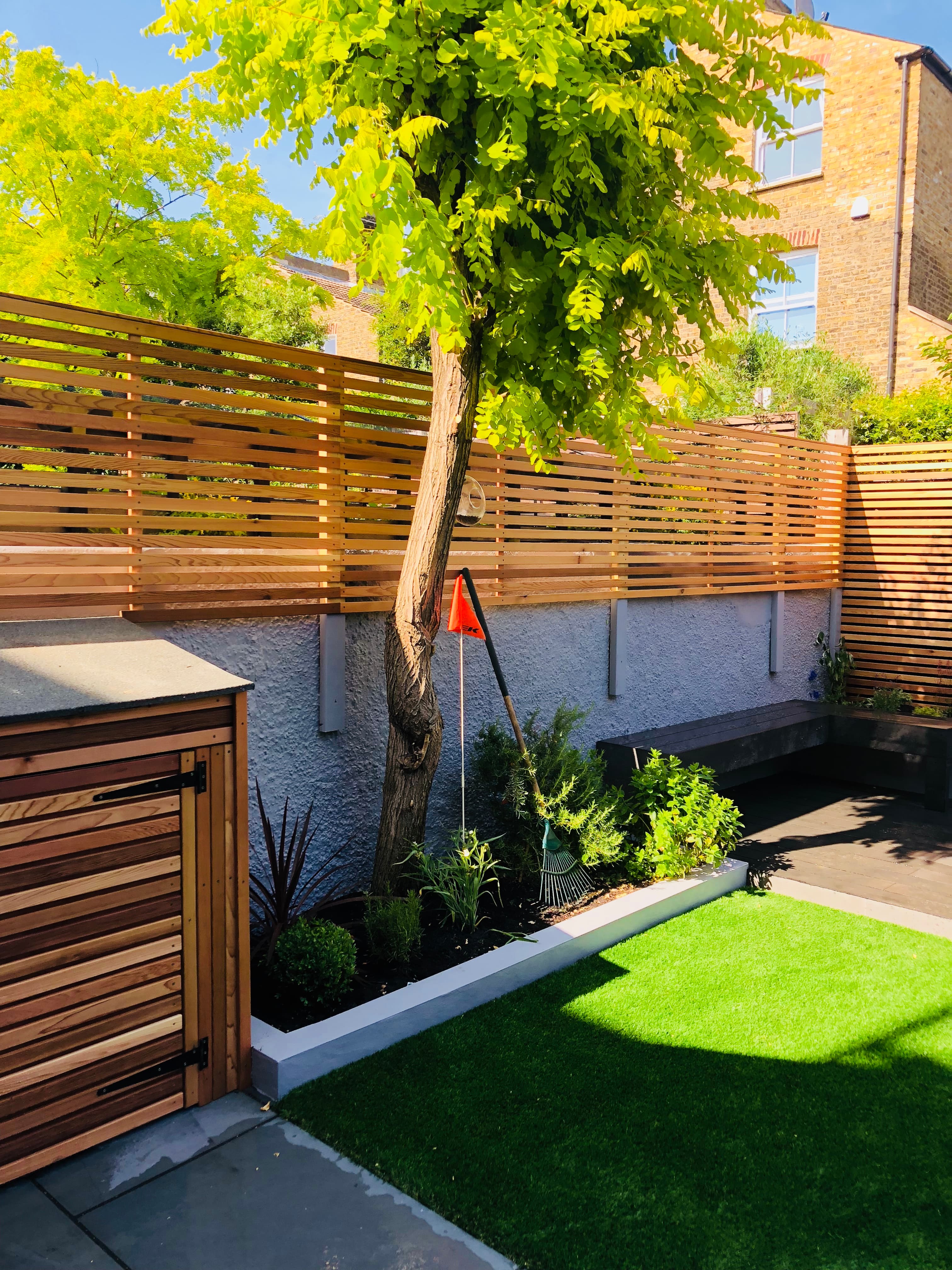 Rendered Masonry Planter Walls